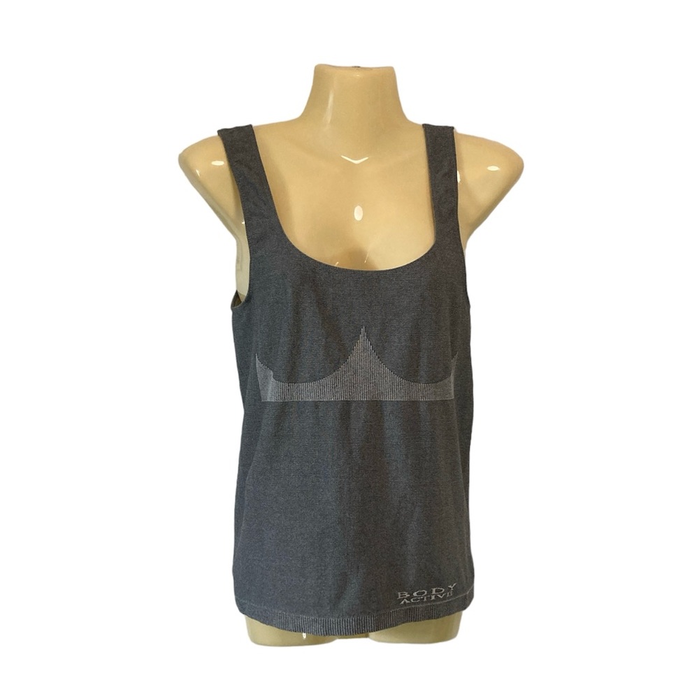 Body Active Tank Top Lightweight Workout Gym Yoga Athleisure Sporty Gray Large
